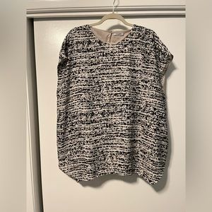 MM LaFleur Didion blouse, black and white, lined